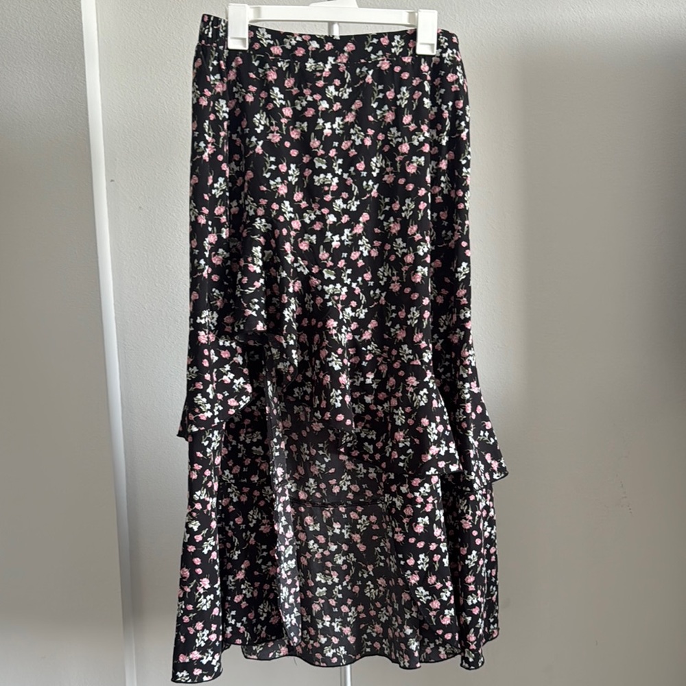Floral Black and Pink Women's Skirt
